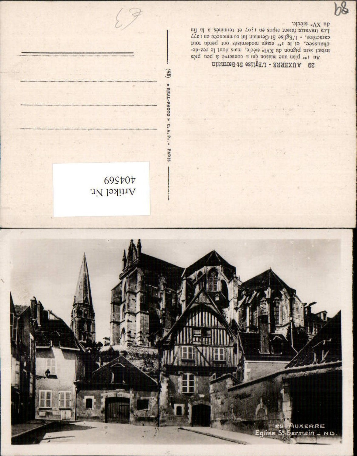 404569,Burgund Yonne Auxerre L'Eglise St-Germain Kirche
