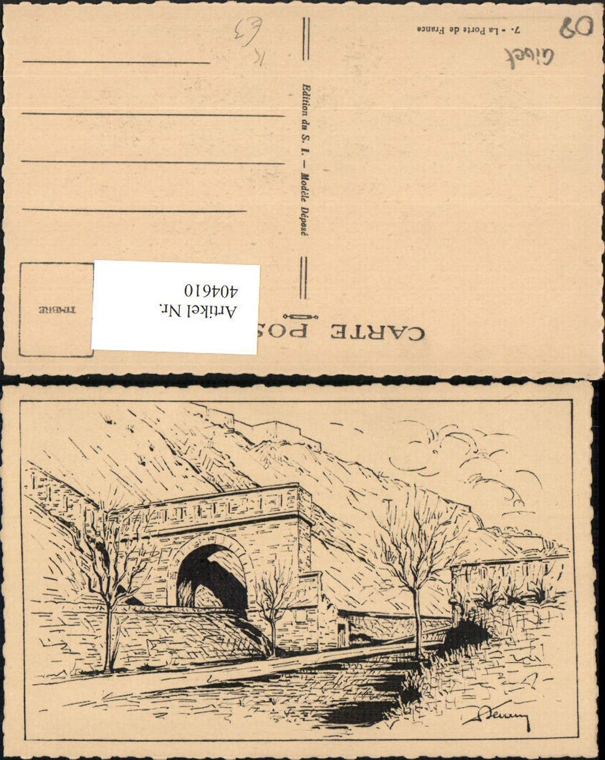 404610, Artist AK Champagne-Ardenne Ardennes Givet La Porte de France Portal
