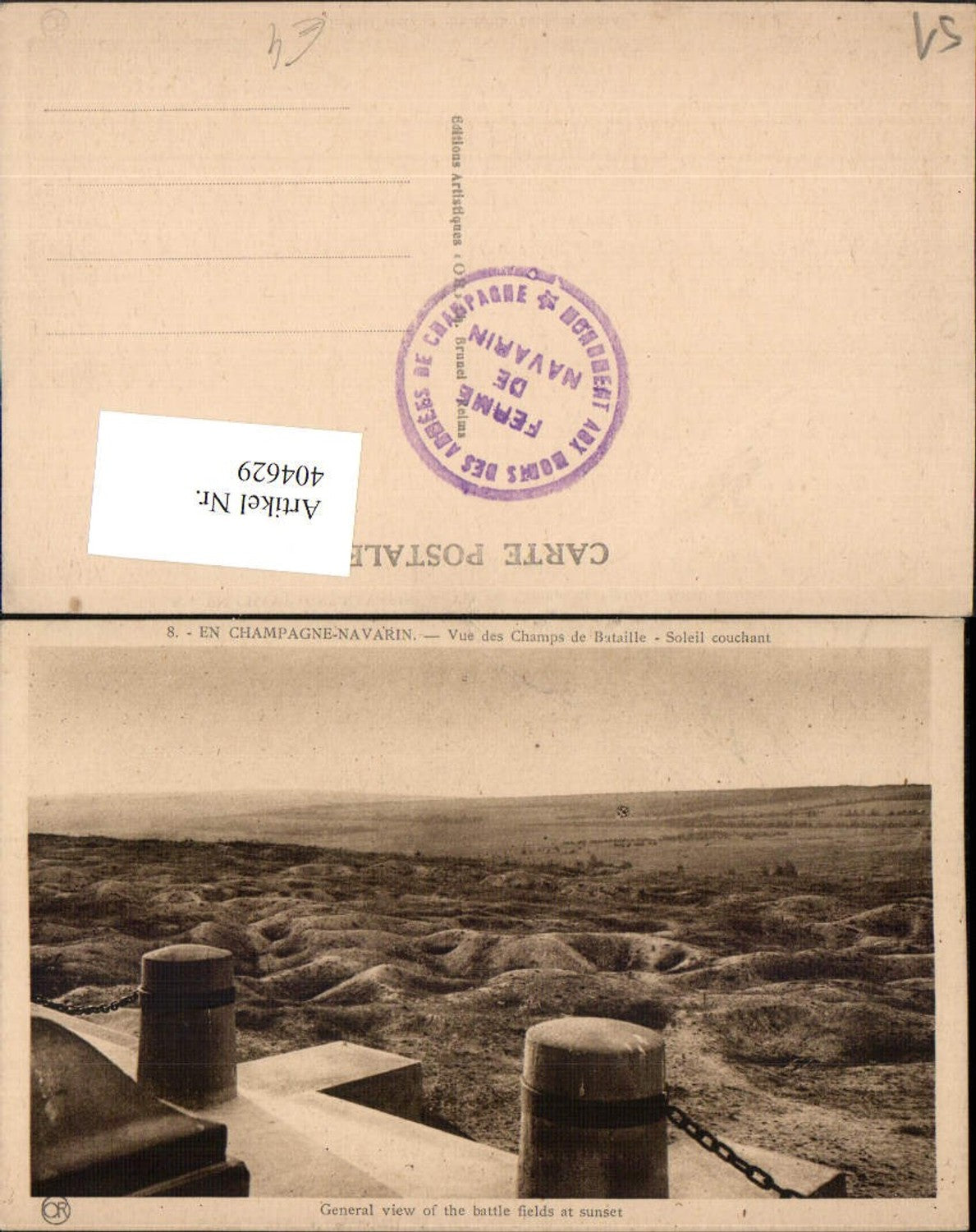 404629,Champagne-Ardenne Marne En Champagne-Navarin Vue des Champs de Bataille