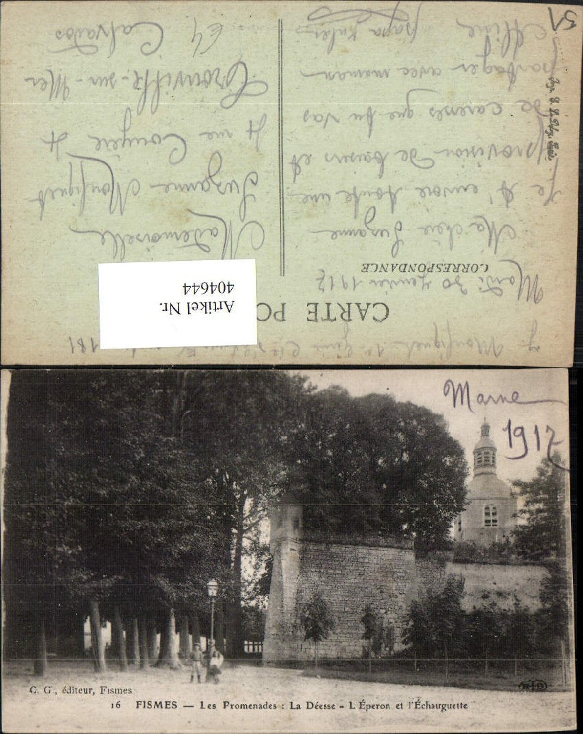 404644,Champagne-Ardenne Marne Fismes Les Promenades La Deesse Eperon et Echauguette