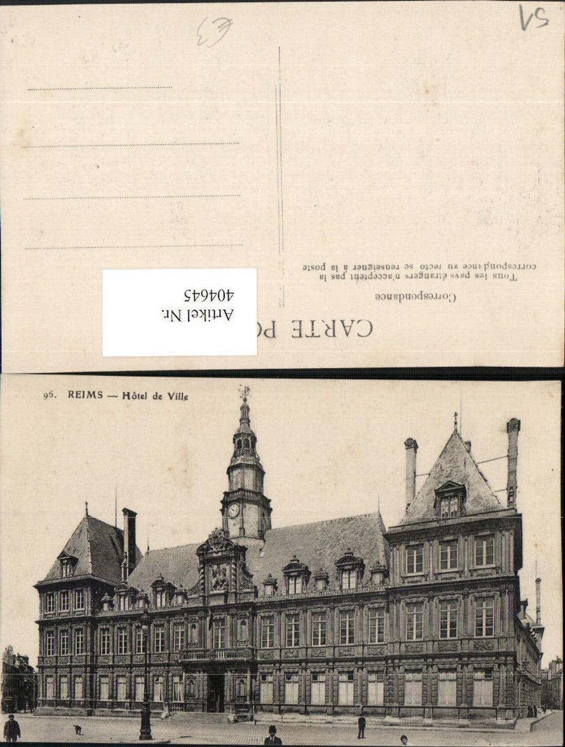 404645,Champagne-Ardenne Marne Reims Hotel de Ville Rathaus