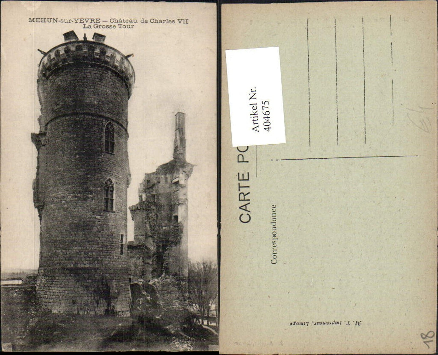 404675,Centre Cher Mehun-sur-Yevre Chateau de Charles VII Grosse Tour Turm
