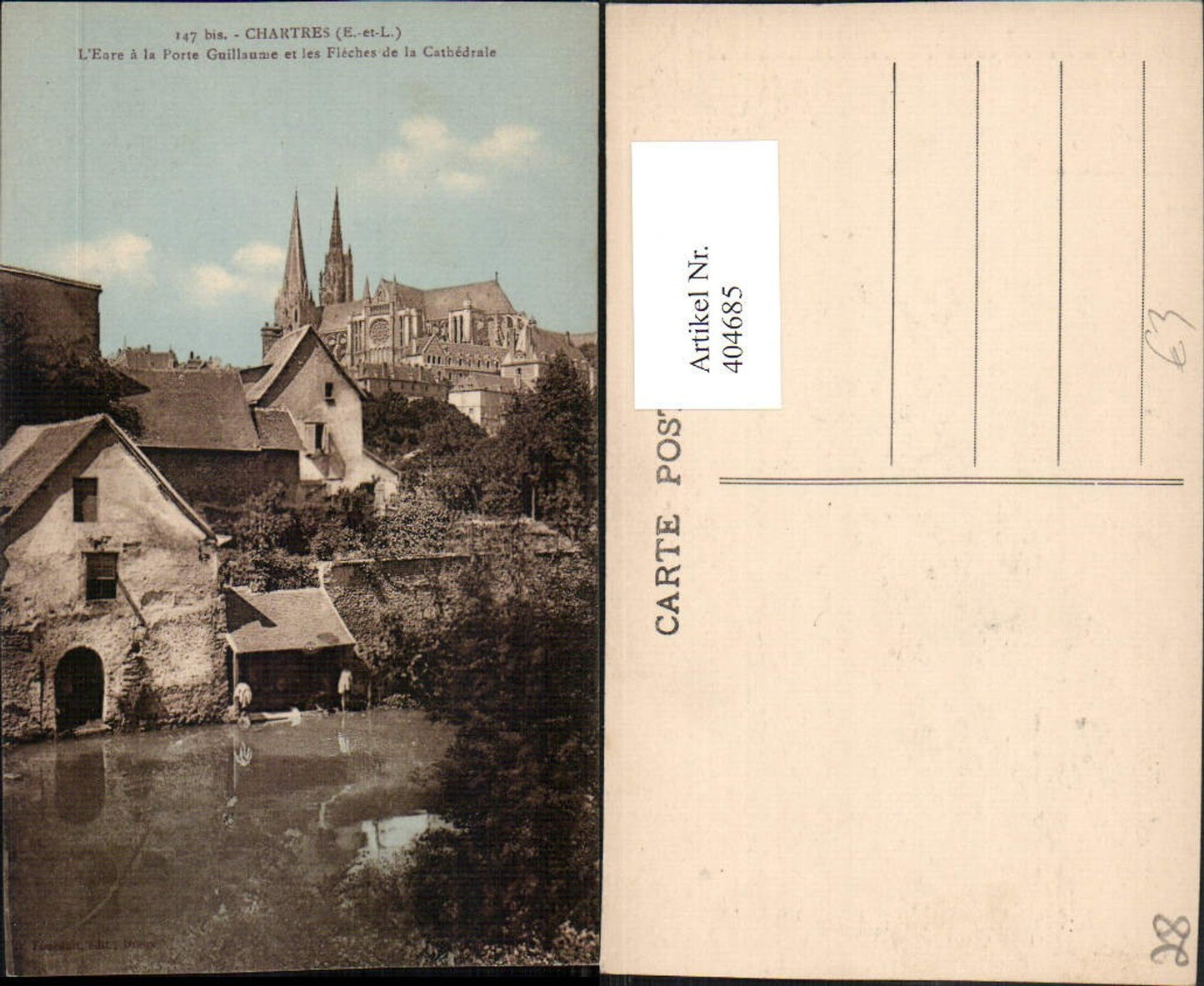 404685,Centre Eure-et-Loir Chartres Porte Guillaume et les Fleches de la Cathedrale Kirche