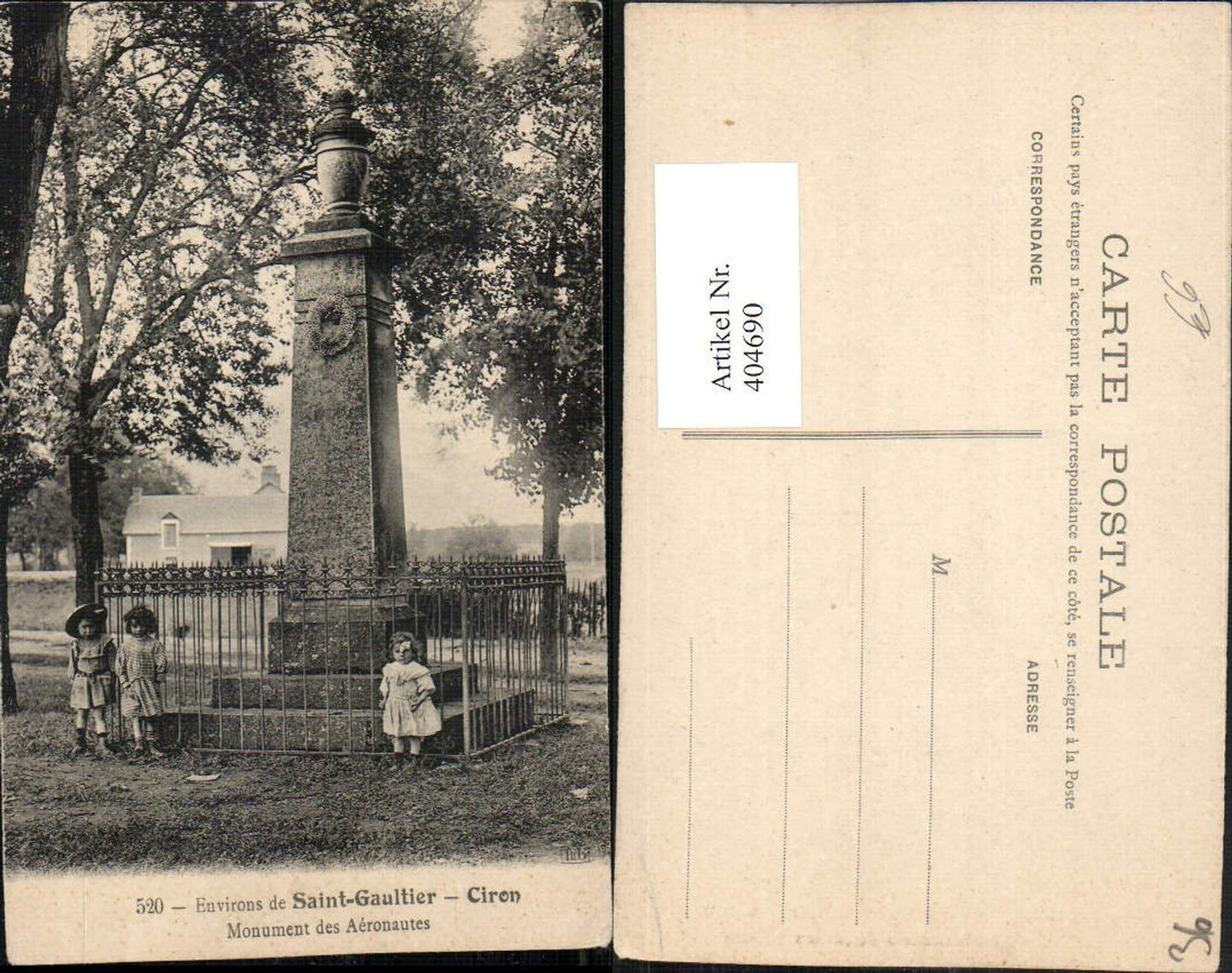 404690,Centre Indre Saint-Gaultier Ciron Monument des Aeronautes