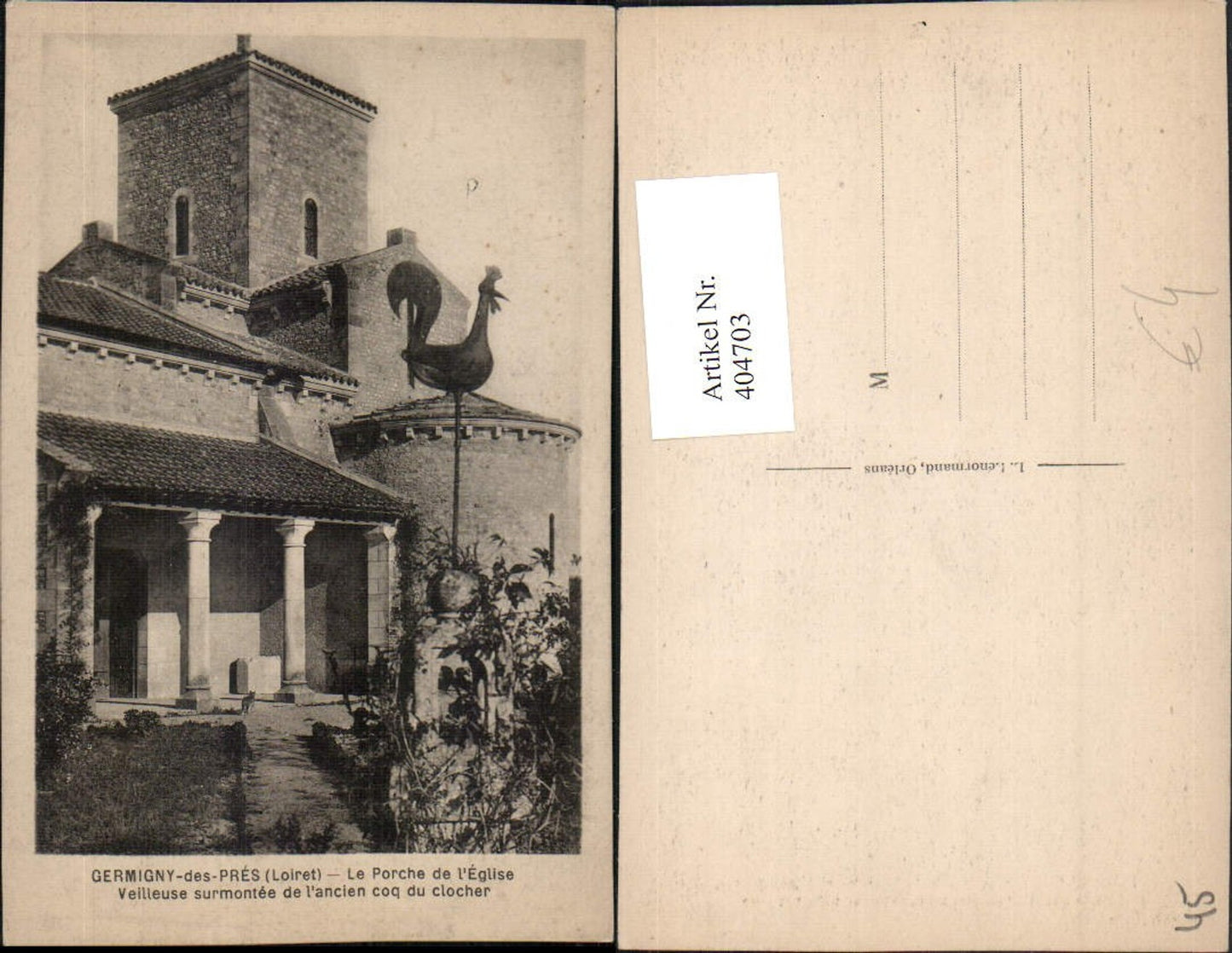 404703,Centre Loiret Germigny-des-Pres Le Porche de l'Eglise Kirche