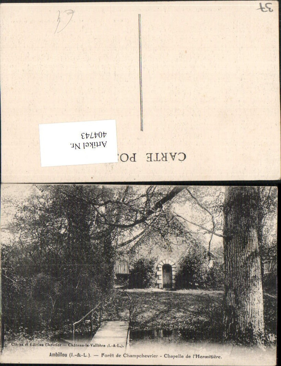 404743,Centre Indre-et-Loire Ambillou Foret de Champchevrier Chapelle de l'Hermitiere