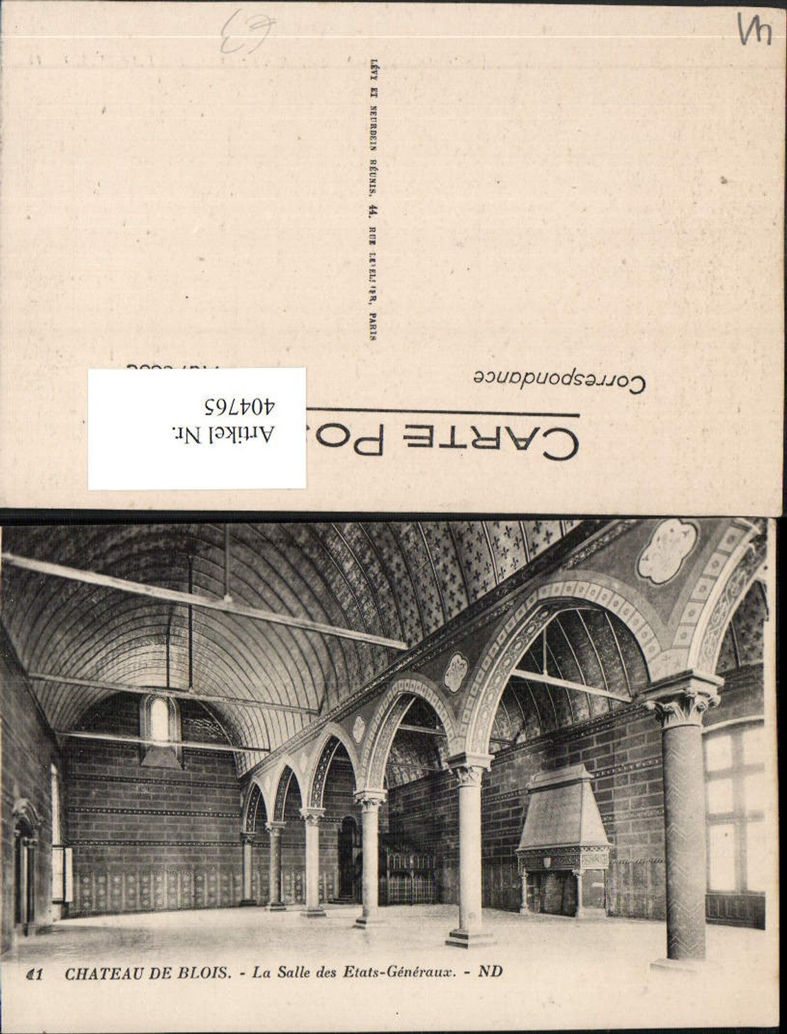 404765,Centre Loire-et-Cher Chateau de Blois La Salle des Etats-Generaux Arkaden