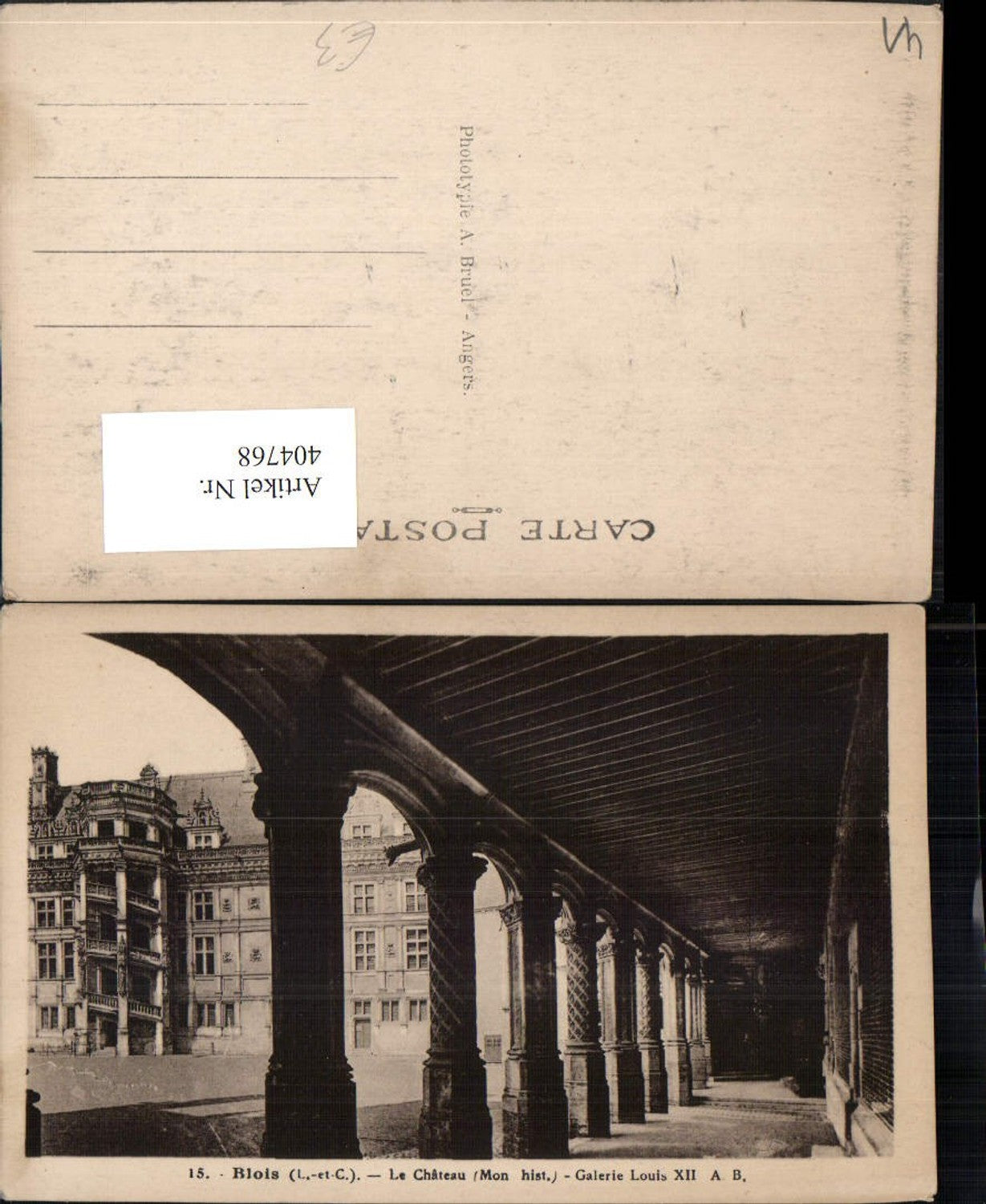 404768,Centre Loire-et-Cher Blois Le Chateau Galerie Louis XII Schloss