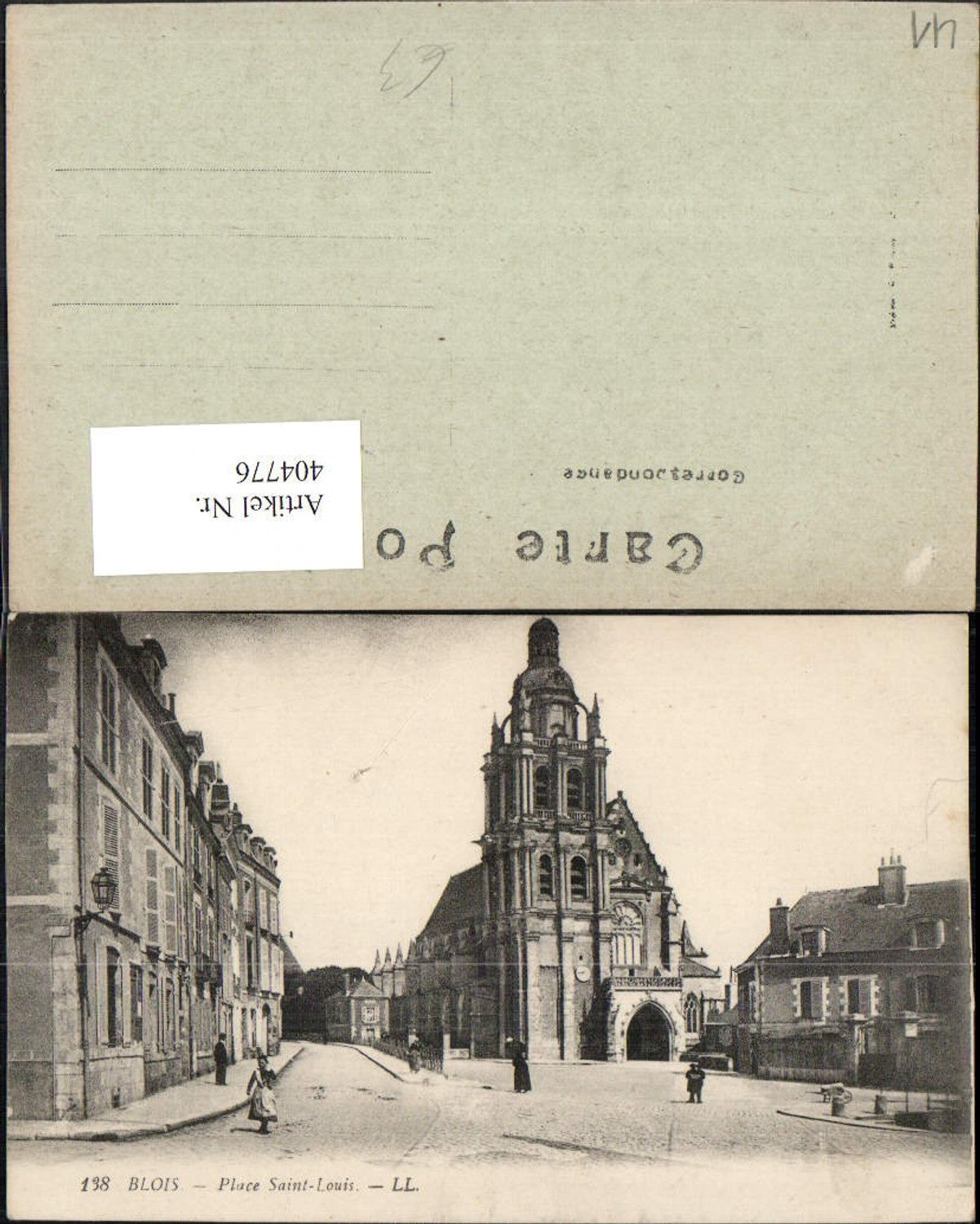 404776,Centre Loire-et-Cher Blois Place Saint-Louis Straßenansicht Kirche