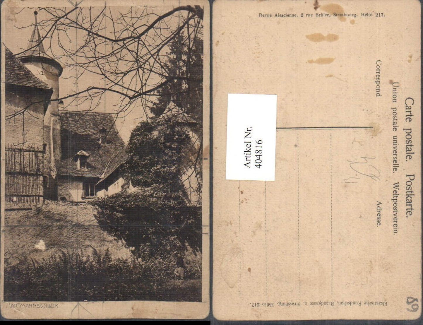 404816,Elsass Haut-Rhin Hartmannswiller Motiv Turm