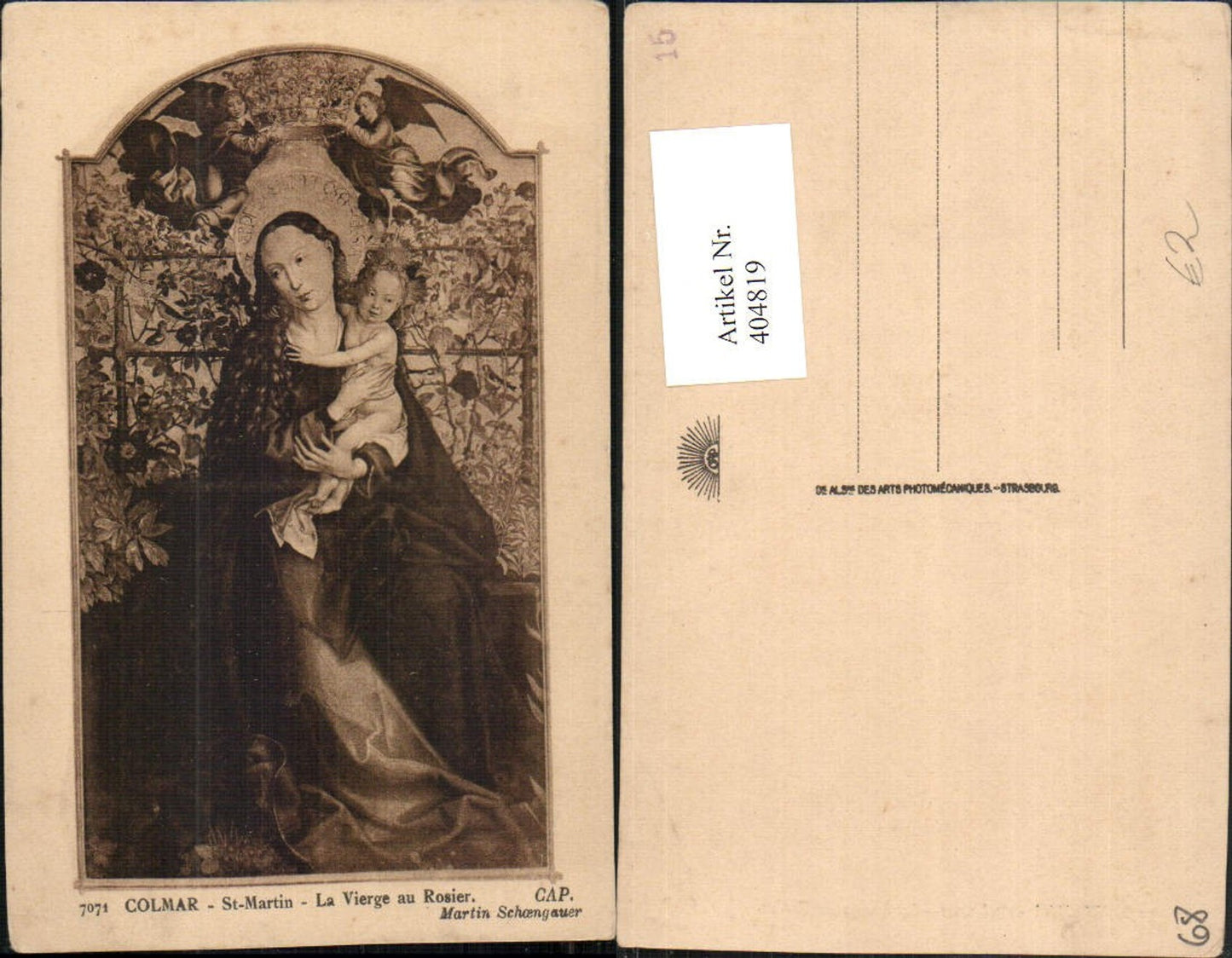 404819,Elsass Haut-Rhin Colmar St-Martin La Vierge au Rosier Maria m. Jesuskind