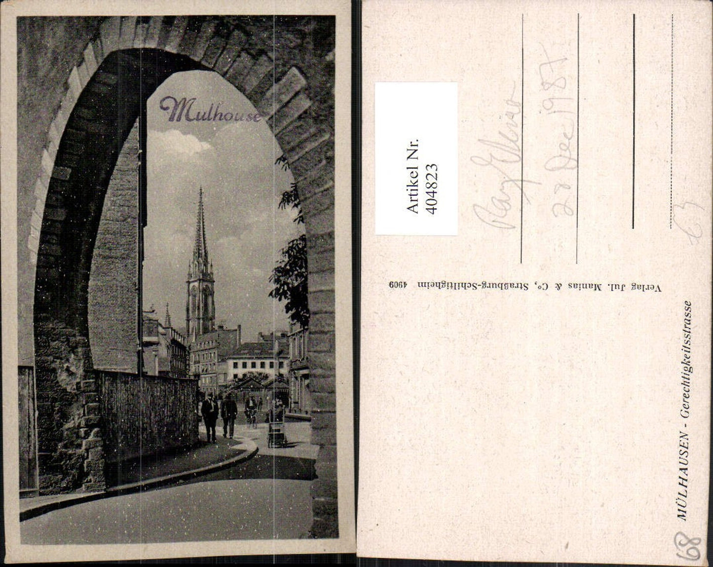 404823, Alsace Haut-Rhin Mulhouse Mülhausen Justice Street Street view