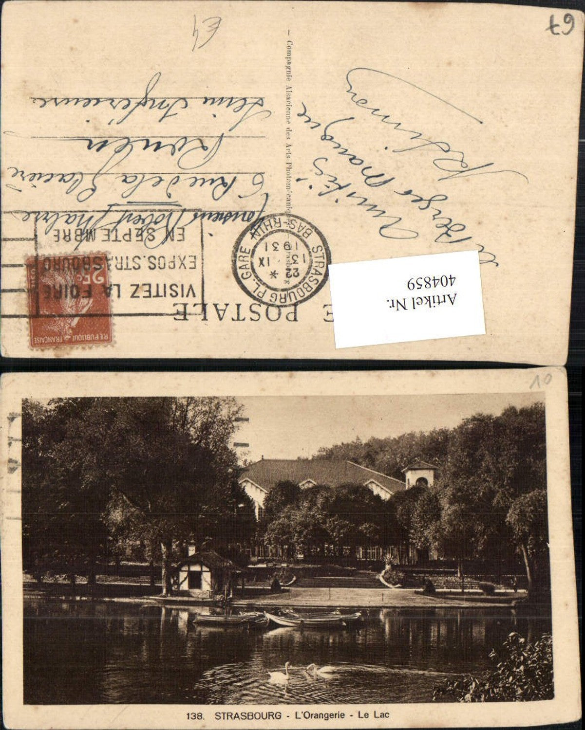 404859,Elsass Bas-Rhin Strasbourg Straßburg L'Orangerie Le Lac See