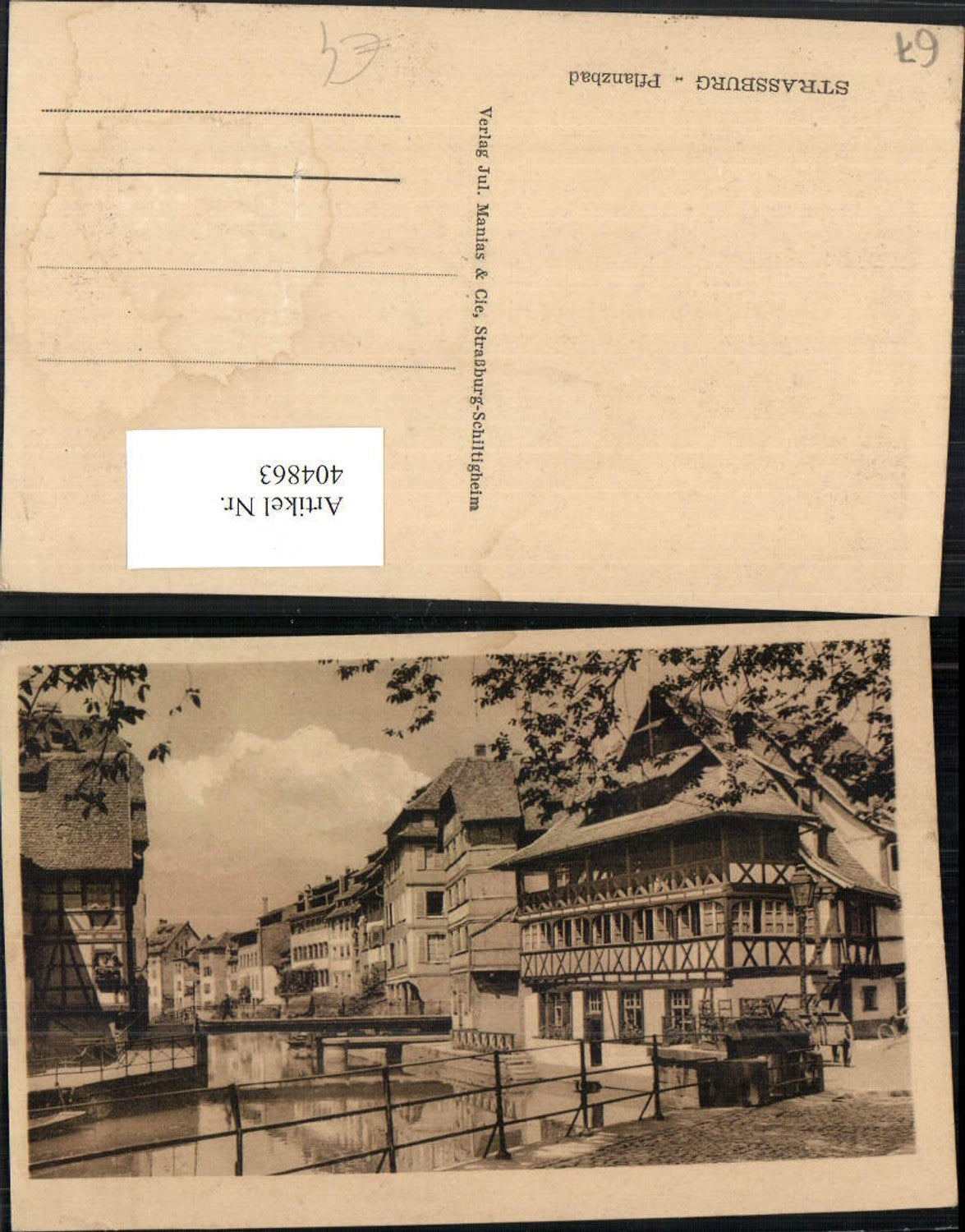 404863,Elsass Bas-Rhin Strasbourg Straßburg Pflanzbad Kanal