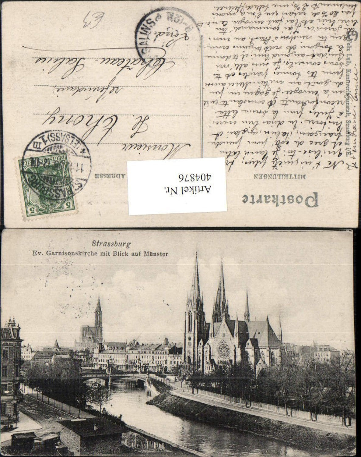 404876,Elsass Haut-Rhin Strasbourg Straßburg Evangelische Garnisonskirche m. Münster