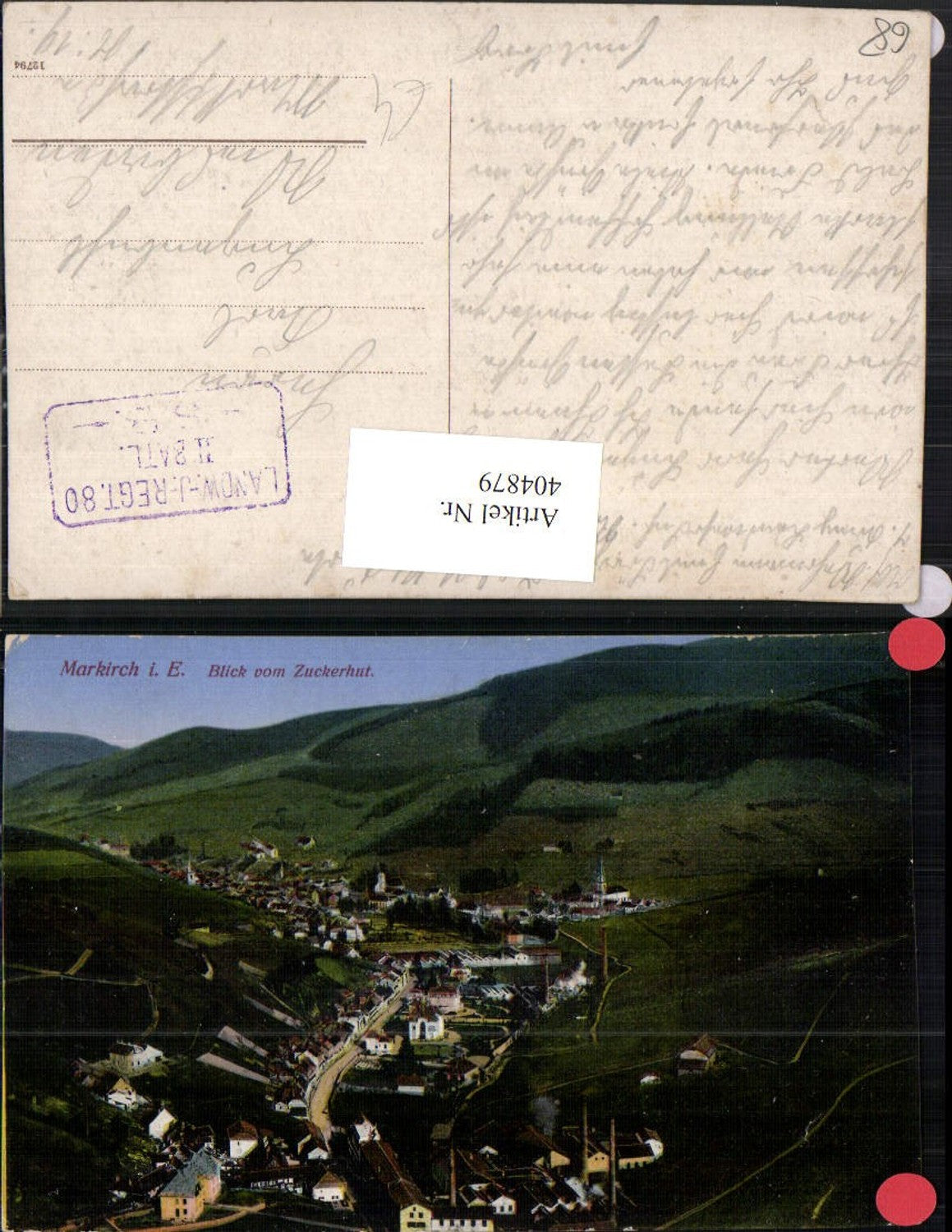 404879,Elsass Haut-Rhin Markirch Totale vom Zuckerhut