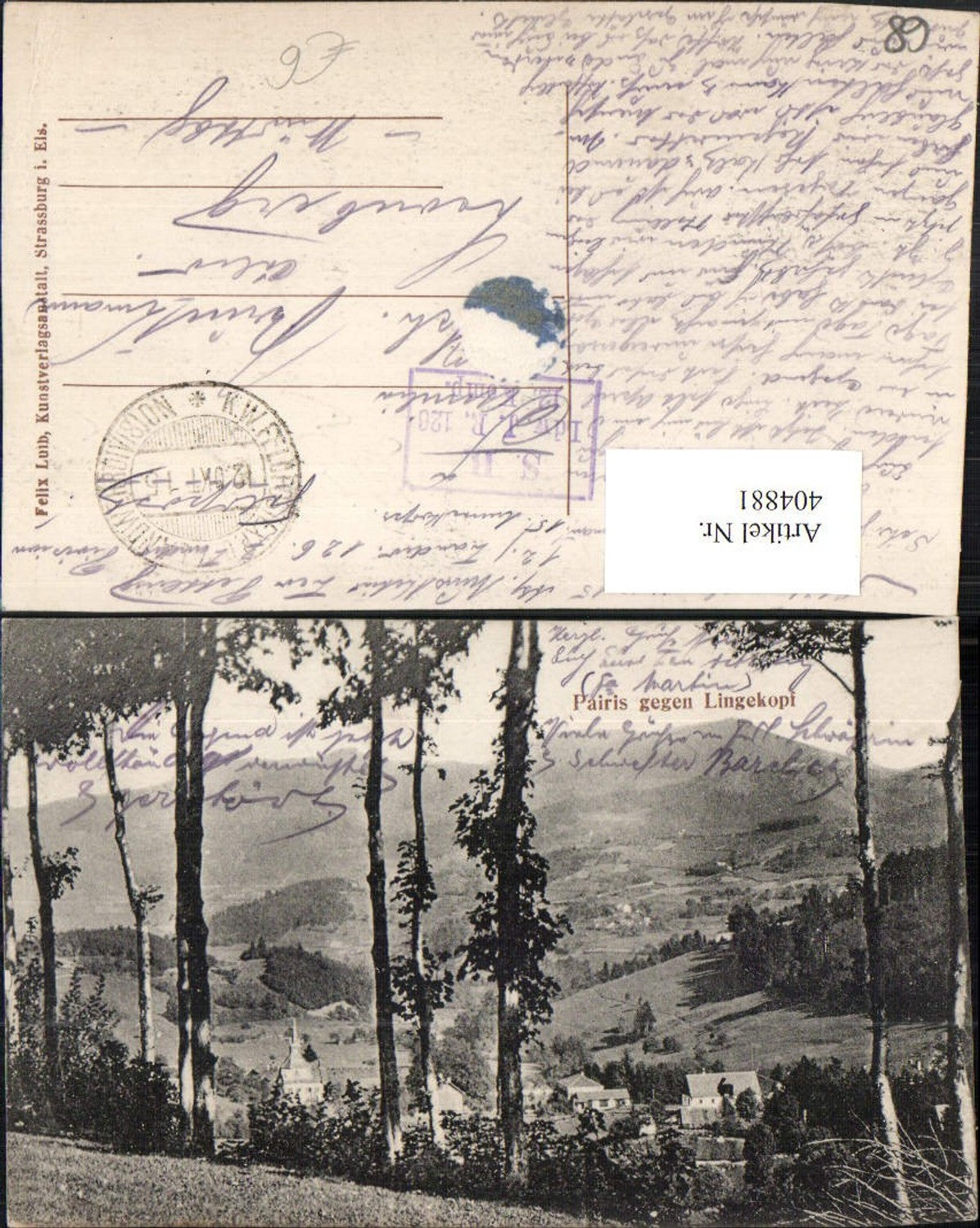 404881,Elsass Haut-Rhin Pairis Teilansicht geg. Lingekopf