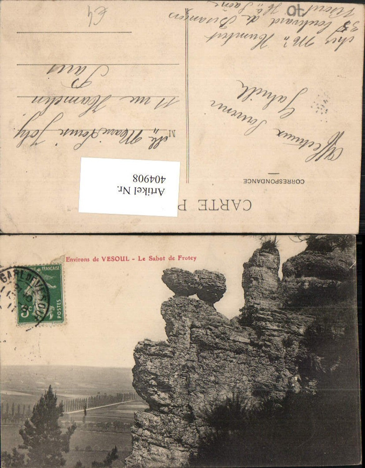 404908,Franche-Comte Haute-Saone Vesoul Le Sabot de Frotey Felsen
