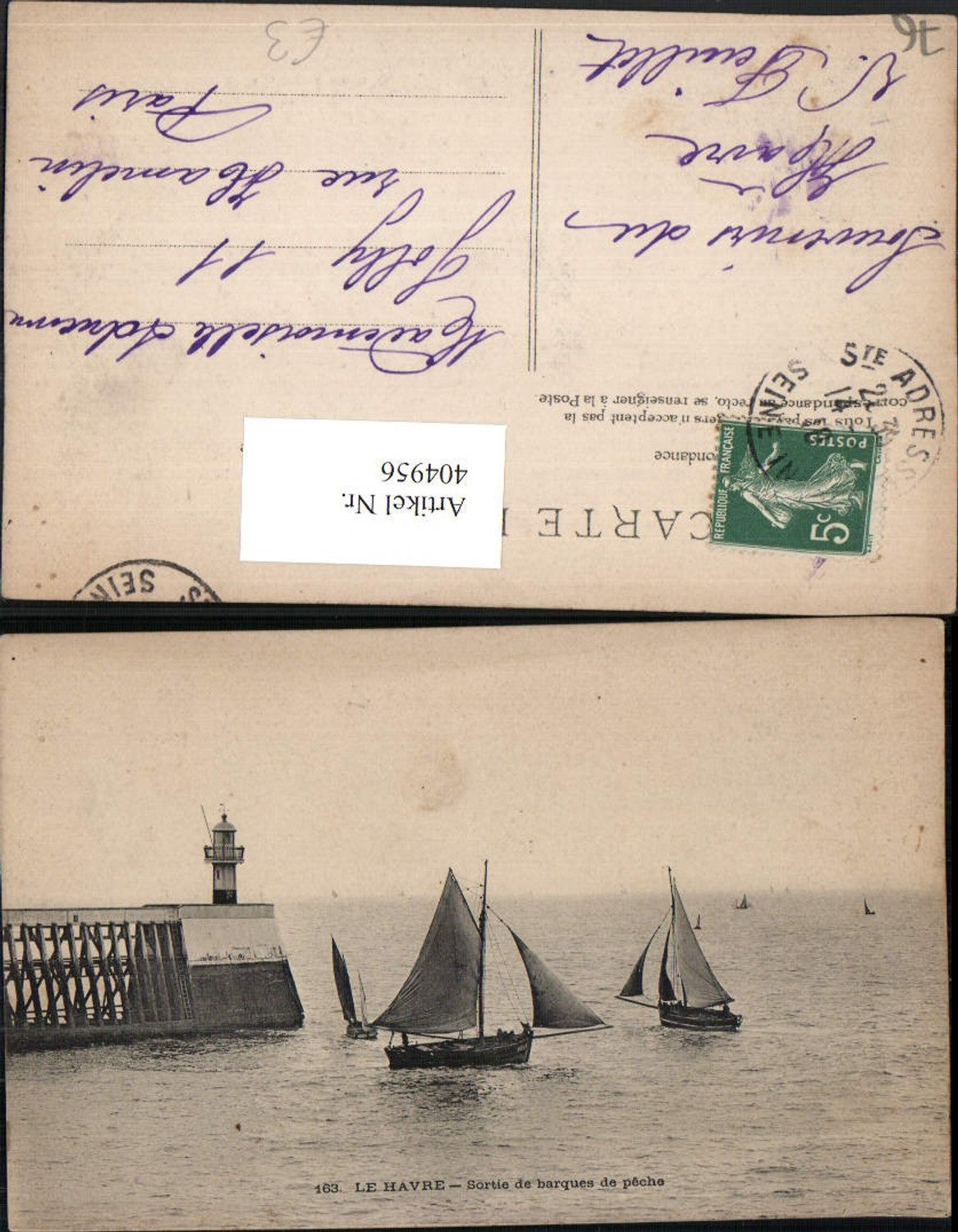 404956,Haute-Normandie Seine-Maritime Le Havre Sortie de barques de peche Segelboote
