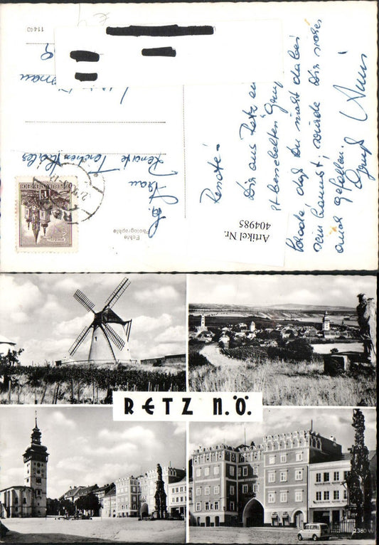 404985,Retz Totale Windmühle Mühle Rathaus Mehrbildkarte