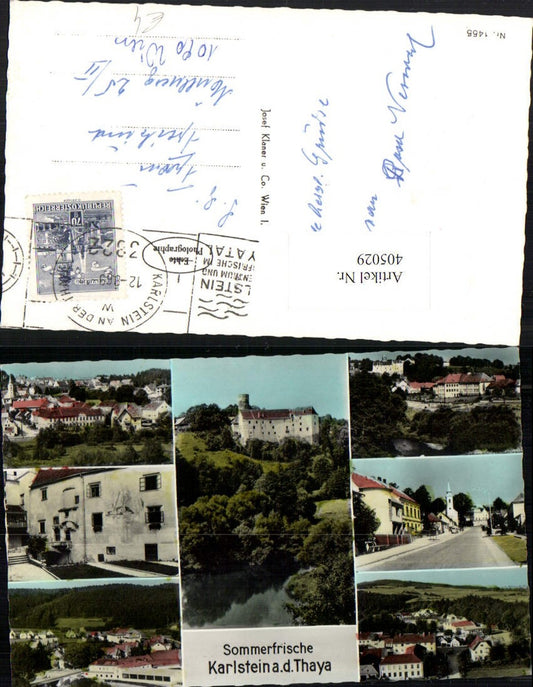 405029,Karlstein an d. Thaya Totale Burg Mehrbildkarte