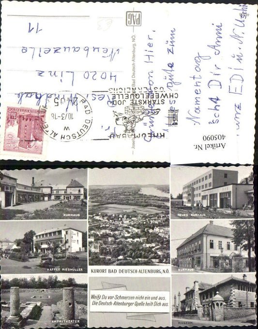 405090,Bad Deutsch-Altenburg Totale Kurhaus Museum Amphitheater Mehrbildkarte