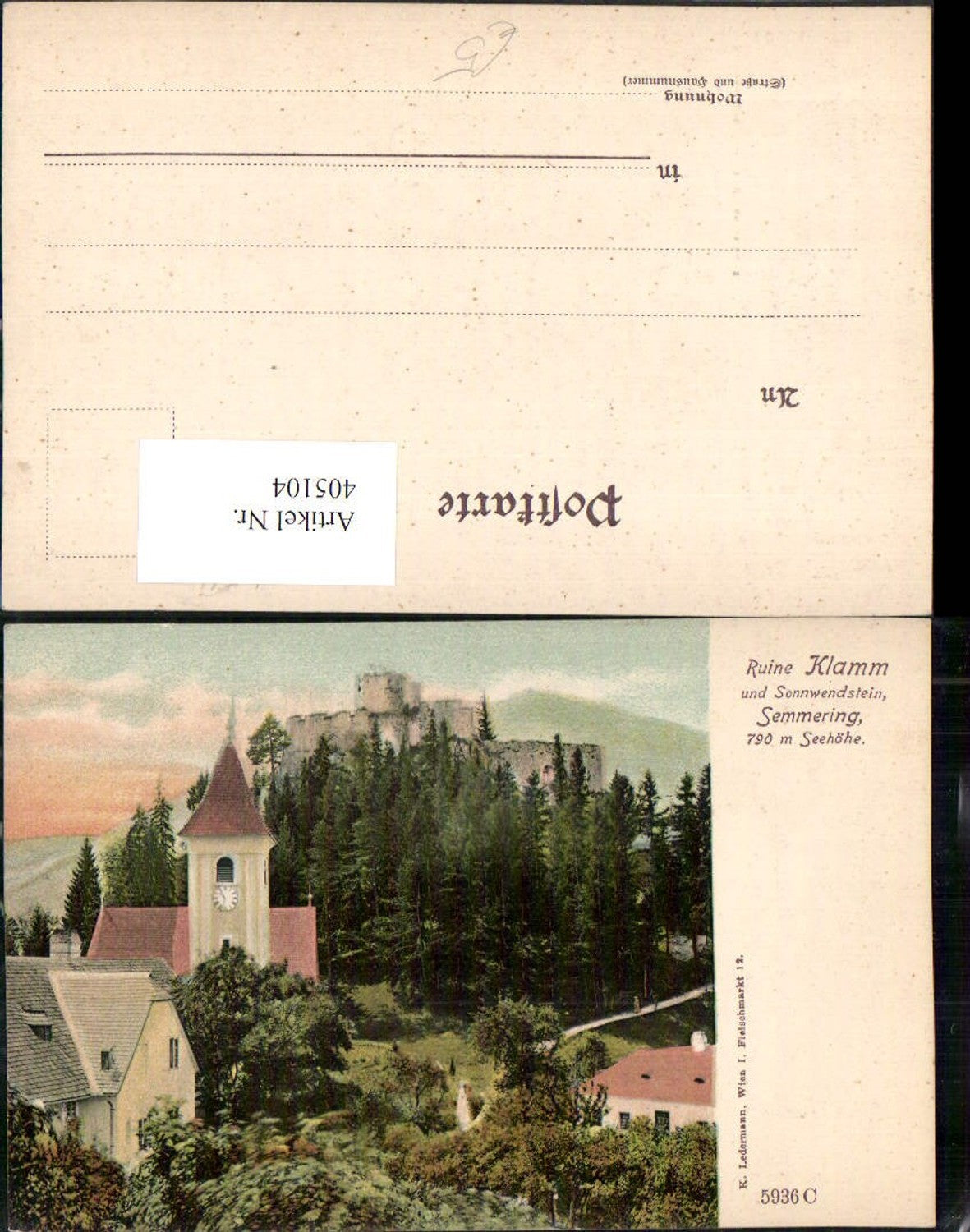405104,Semmering Ruine Klamm u. Sonnwendstein