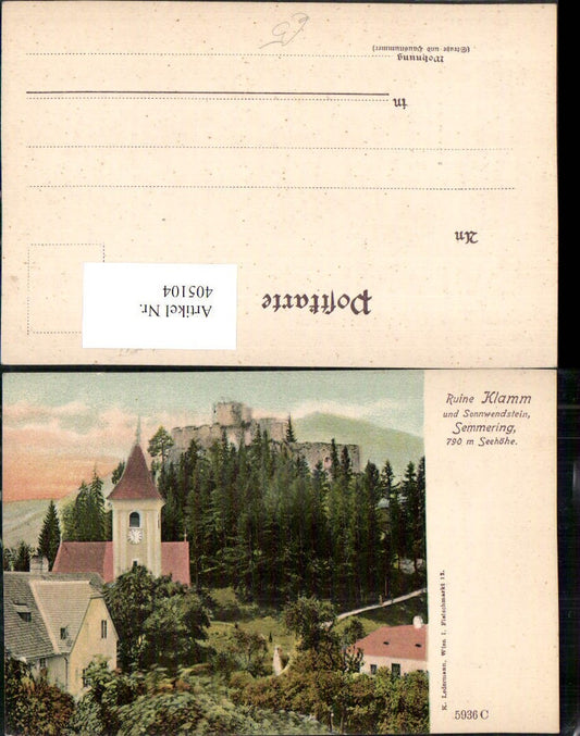 405104,Semmering Ruine Klamm u. Sonnwendstein