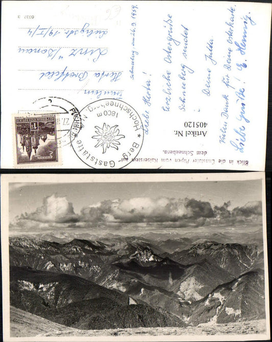 405120,Blick in die Ennstaler Alpen vom Kaiserstein auf dem Schneeberg b. Puchberg Bergkulisse