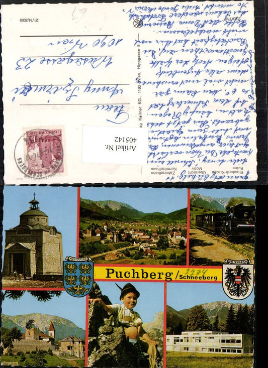 405142,Puchberg am Schneeberg Totale Kirche Ruine Zahnradbahn Mehrbildkarte