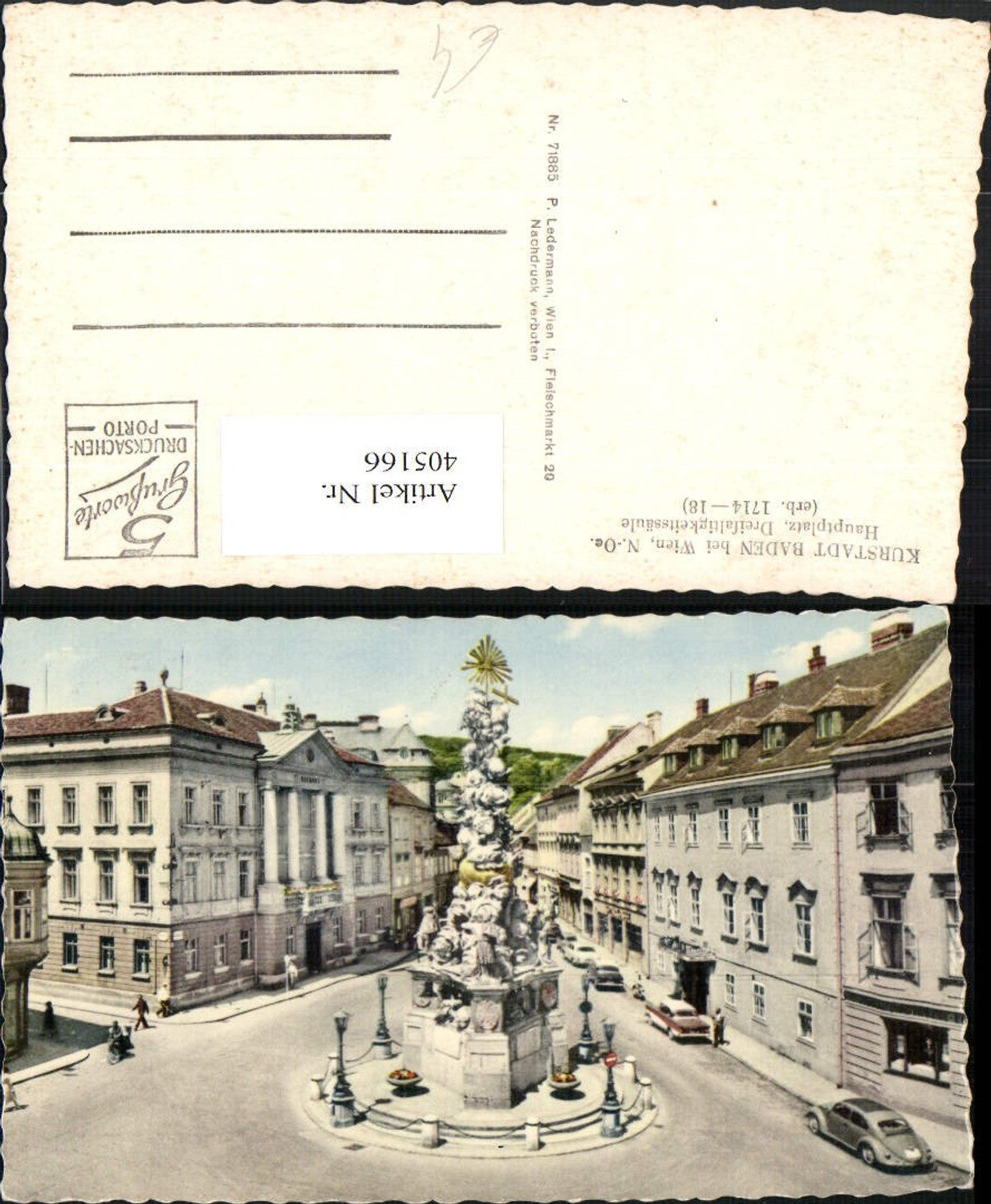 405166,Baden b. Wien Hauptplatz Dreifaltigkeitssäule