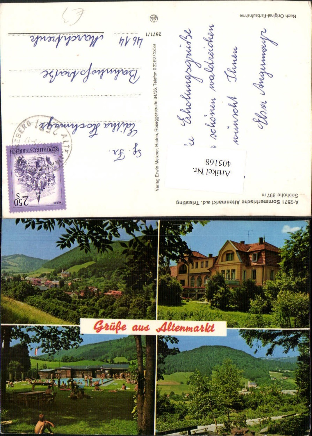 405168,Altenmarkt an d. Triesting Totale Freibad Mehrbildkarte