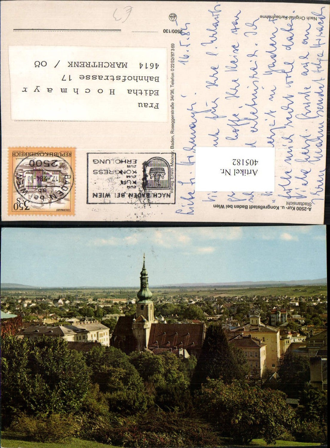 405182,Baden b. Wien Totale Kirche