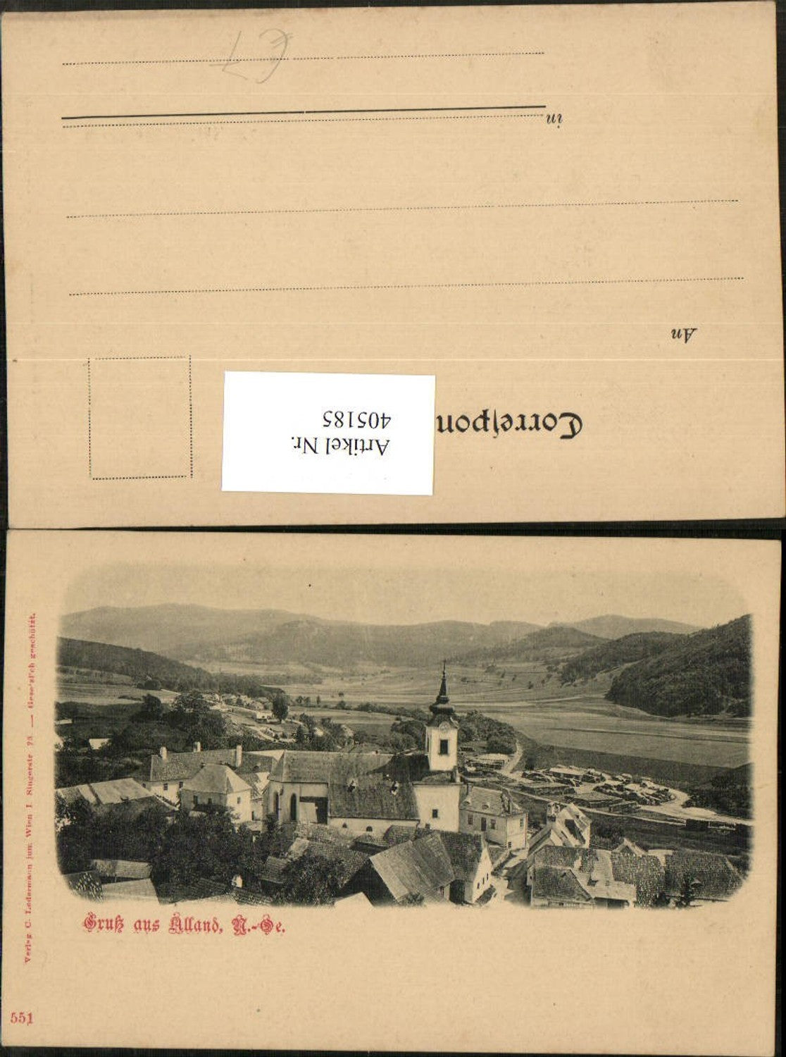 405185,Gruß aus Alland im Gebirge Totale Kirche