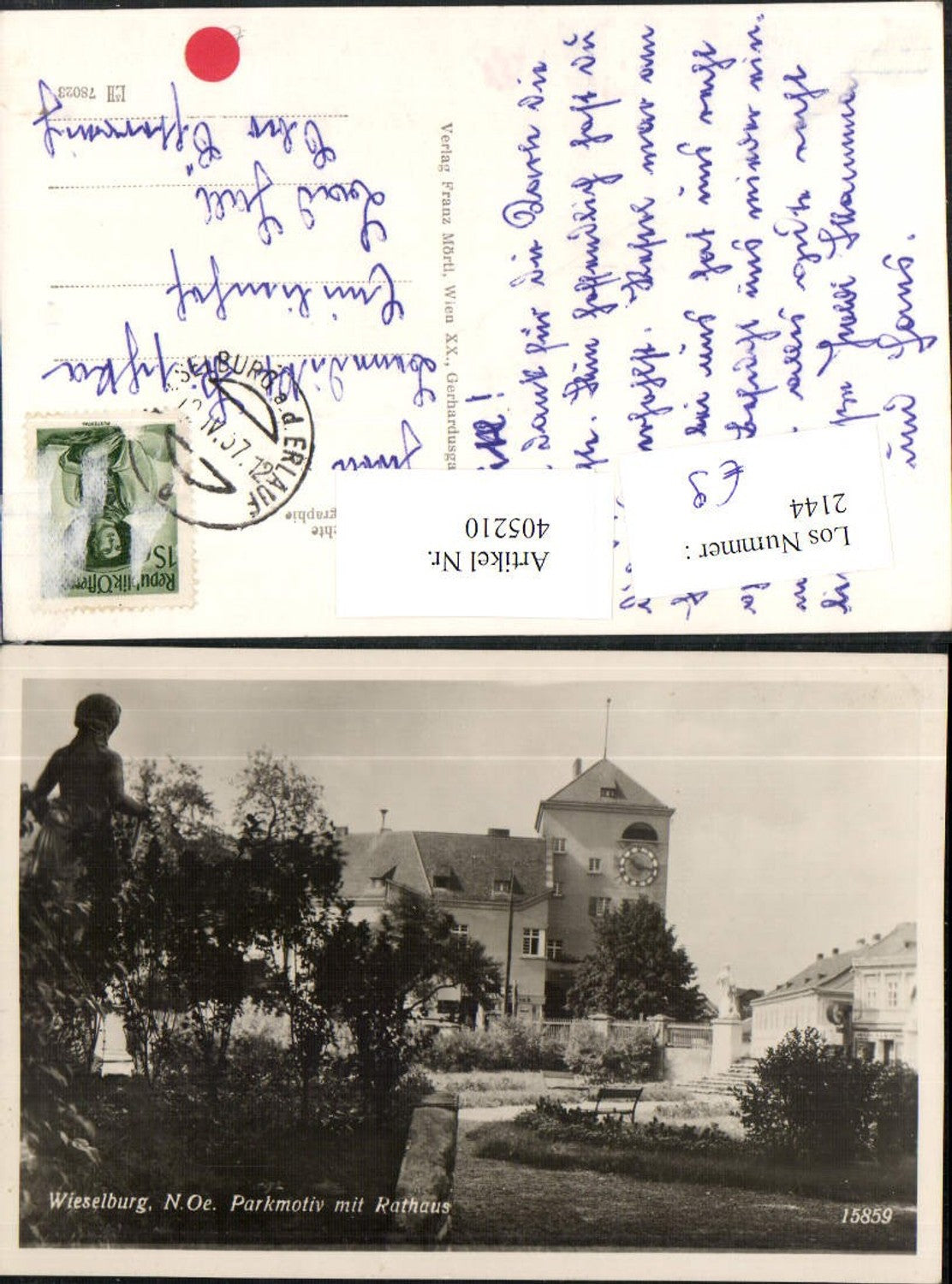 405210,Wieselburg Parkmotiv m. Rathaus