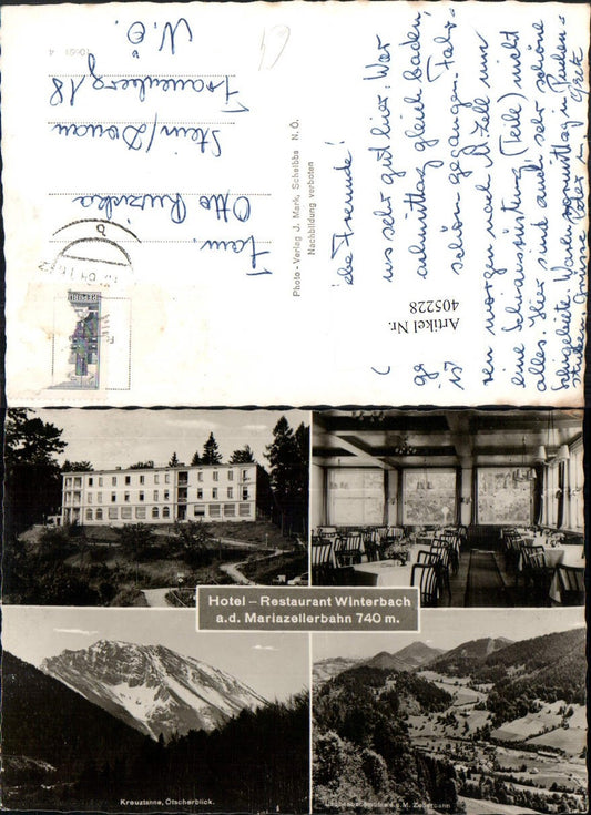 405228,Winterbach an d. Mariazellerbahn Hotel Restaurant Bergkulisse Mehrbildkarte