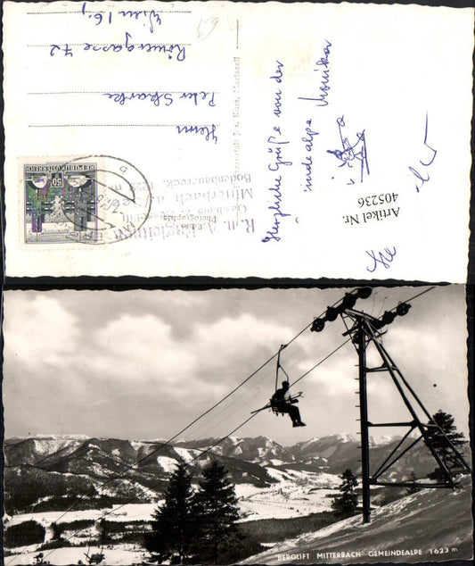 405236,Berglift Sessellift Mitterbach – Gemeindealpe Winterbild
