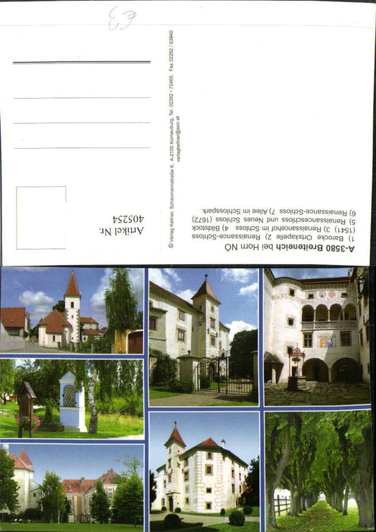 405254,Breiteneich b. Horn Schloss Kapelle Bildstock Mehrbildkarte