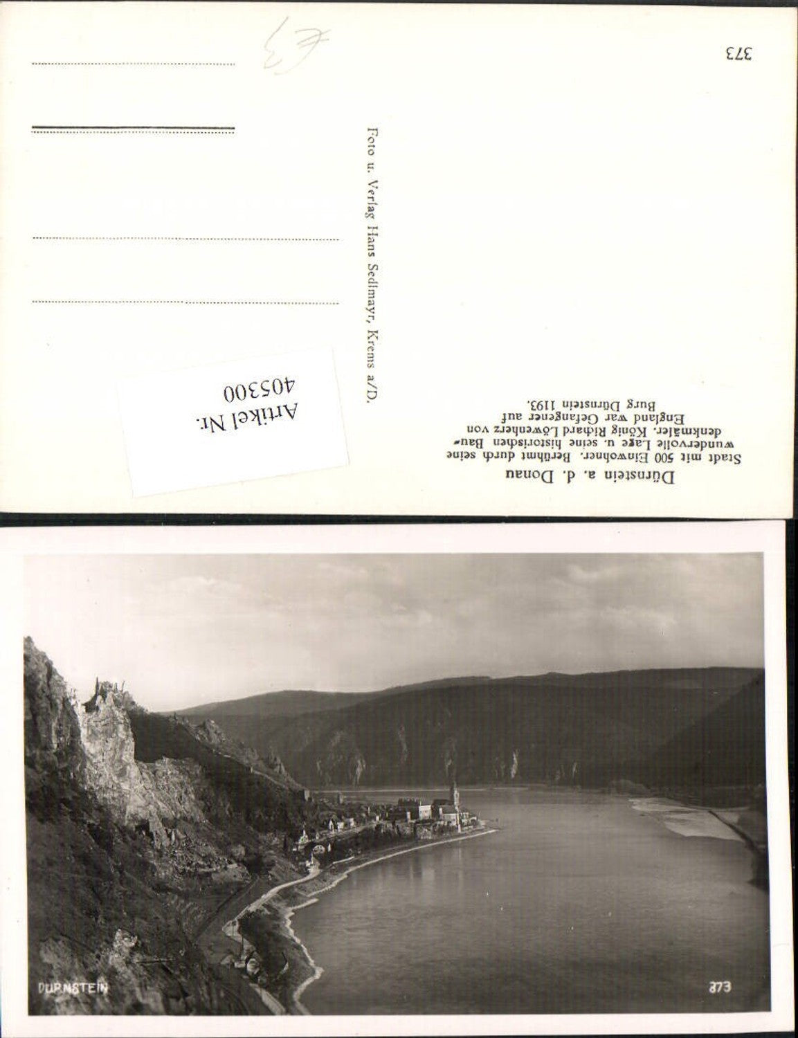 405300,Dürnstein an d. Donau Totale m. Ruine