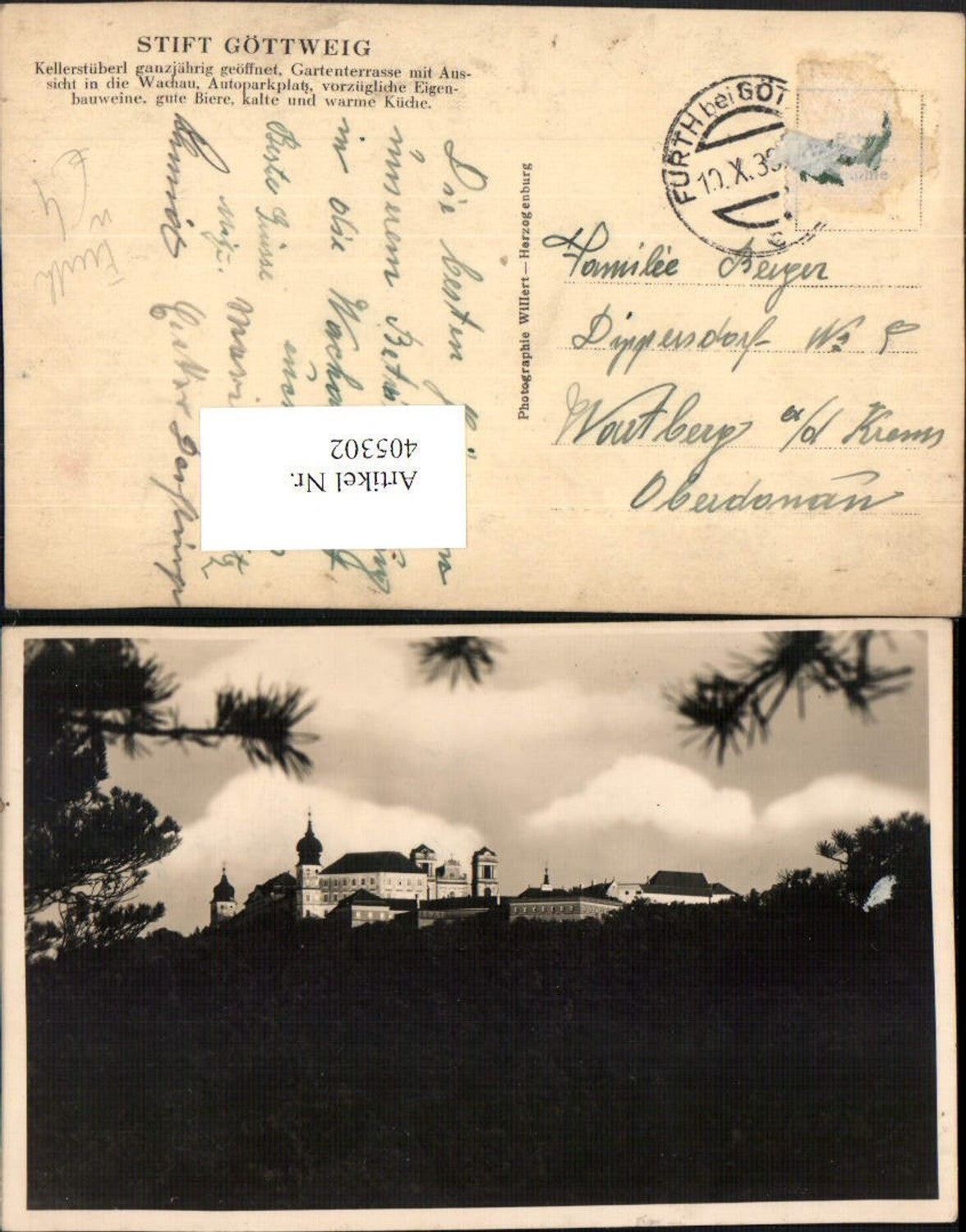 405302,Stift Göttweig b. Furth