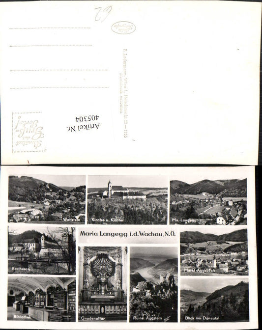 405304,Maria Langegg in d. Wachau Totale Aggsbach Aggstein Bibliothek Mehrbildkarte