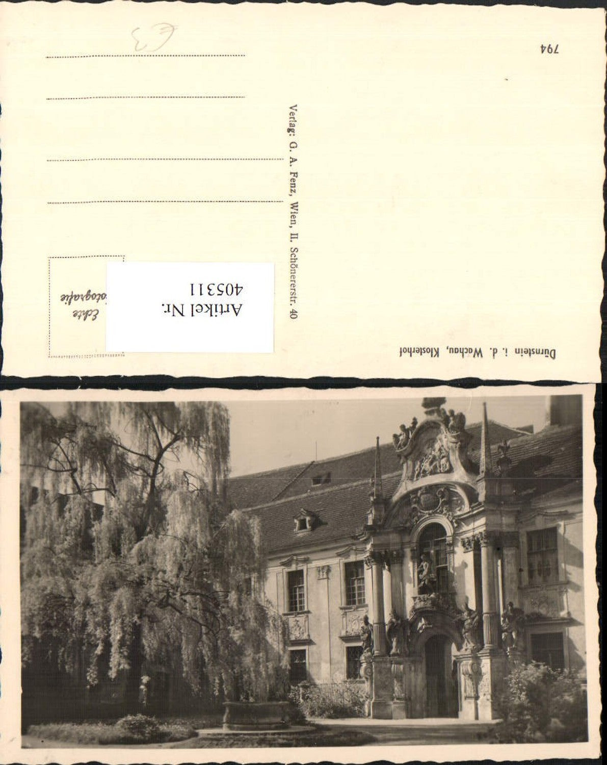 405311,Dürnstein in d. Wachau Klosterhof Stift Portal