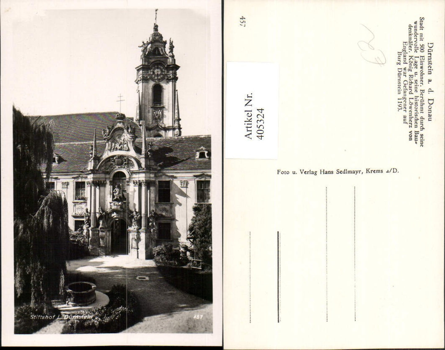 405324,Dürnstein an d. Donau Stiftshof Stift Kirche