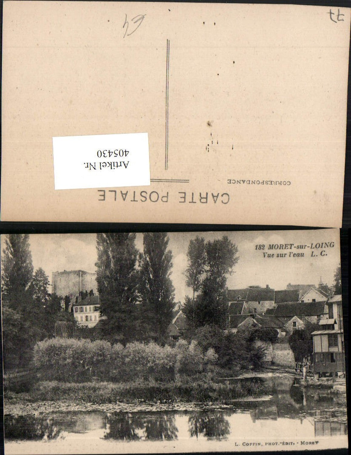 405430,Ile-de-France Seine-et-Marne Moret-sur-Loing Vue sur l'eau Teilansicht