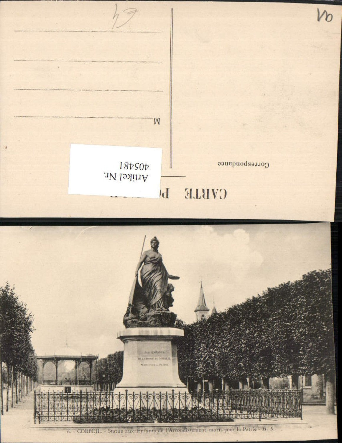 405481,Ile-de-France Essonne Corbeil Statue aux Enfants de Arrondissement morts Monument