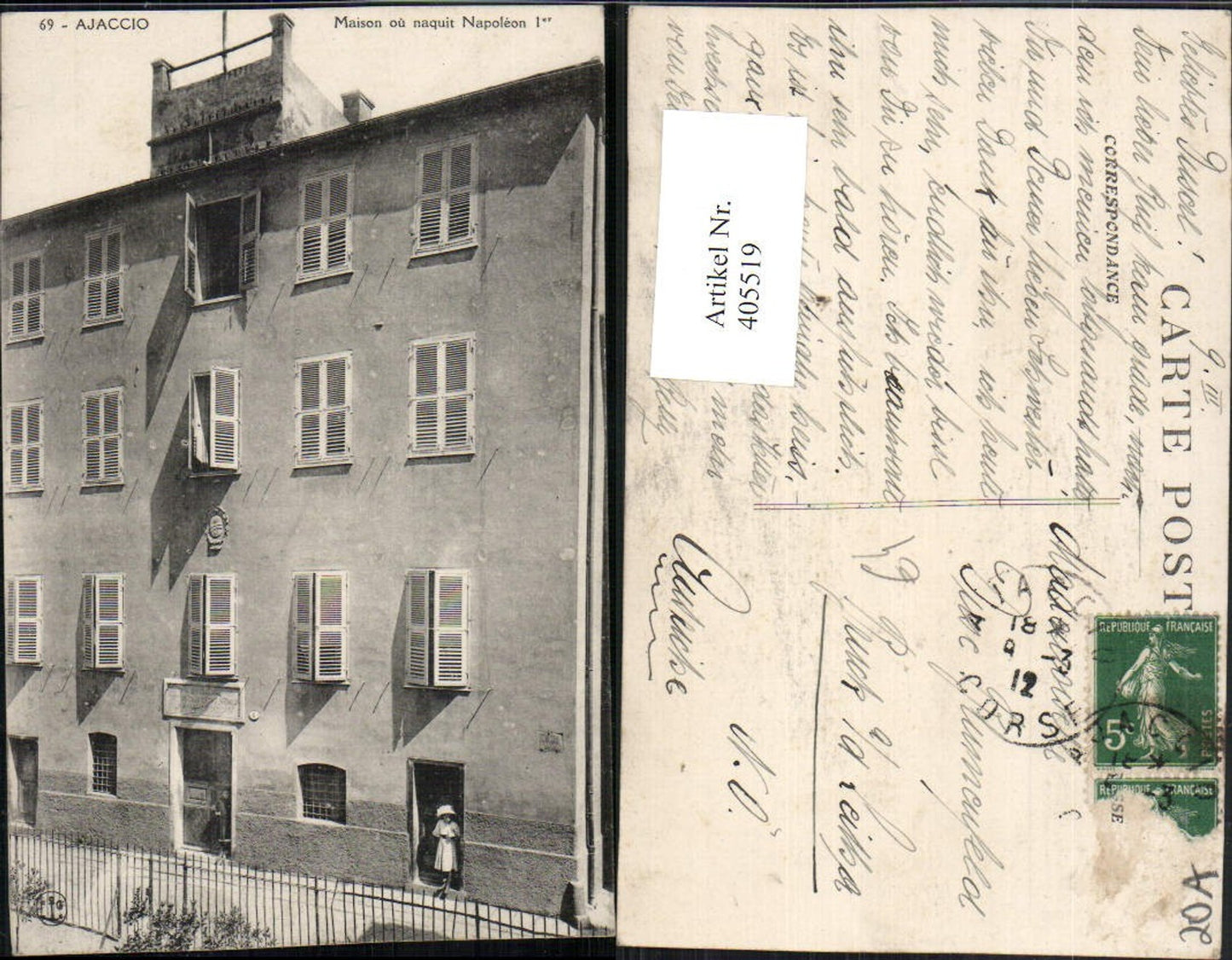 405519,Korsika Corse-du-Sud Ajaccio Maison ou naquit Napoleon Haus
