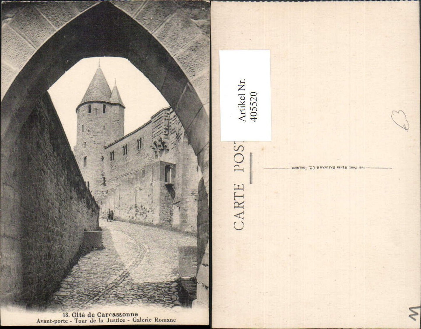 405520,Languedoc-Roussillon Aude Cite de Carcassonne Avant-porte Tour de la Justice Turm