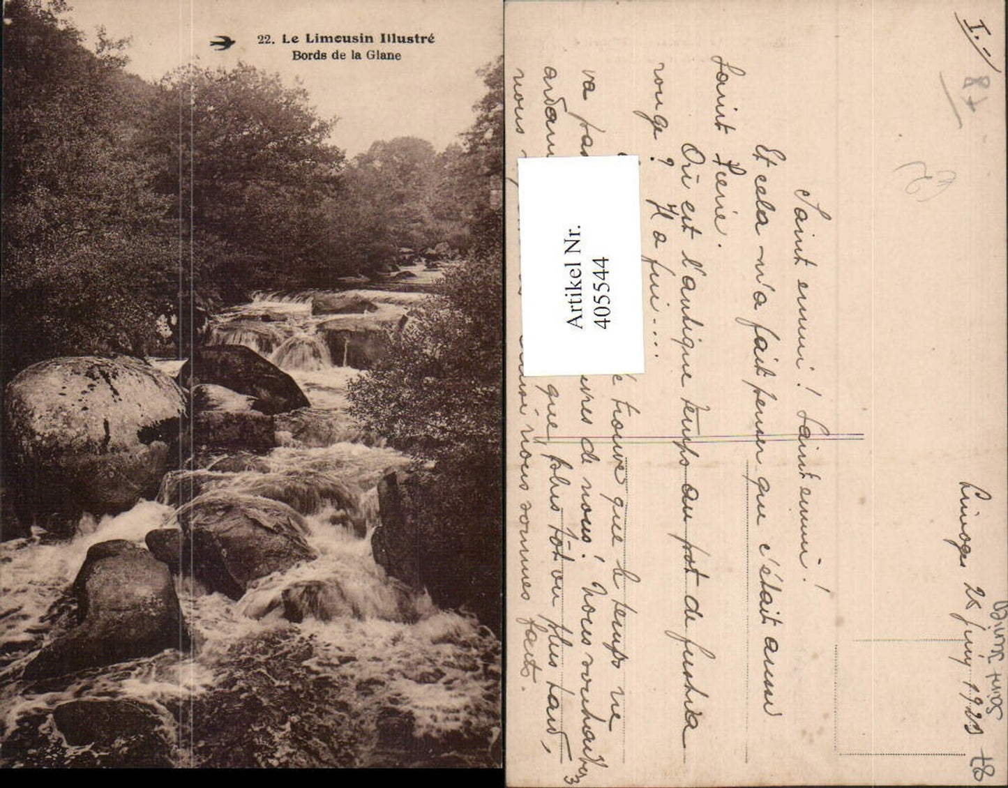 405544,Limousin Haute-Vienne Bords de la Glane Wildbach Fluss