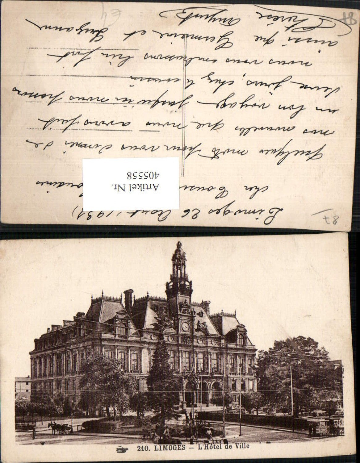 405558,Limousin Haute-Vienne Limoges L'Hotel de Ville Rathaus