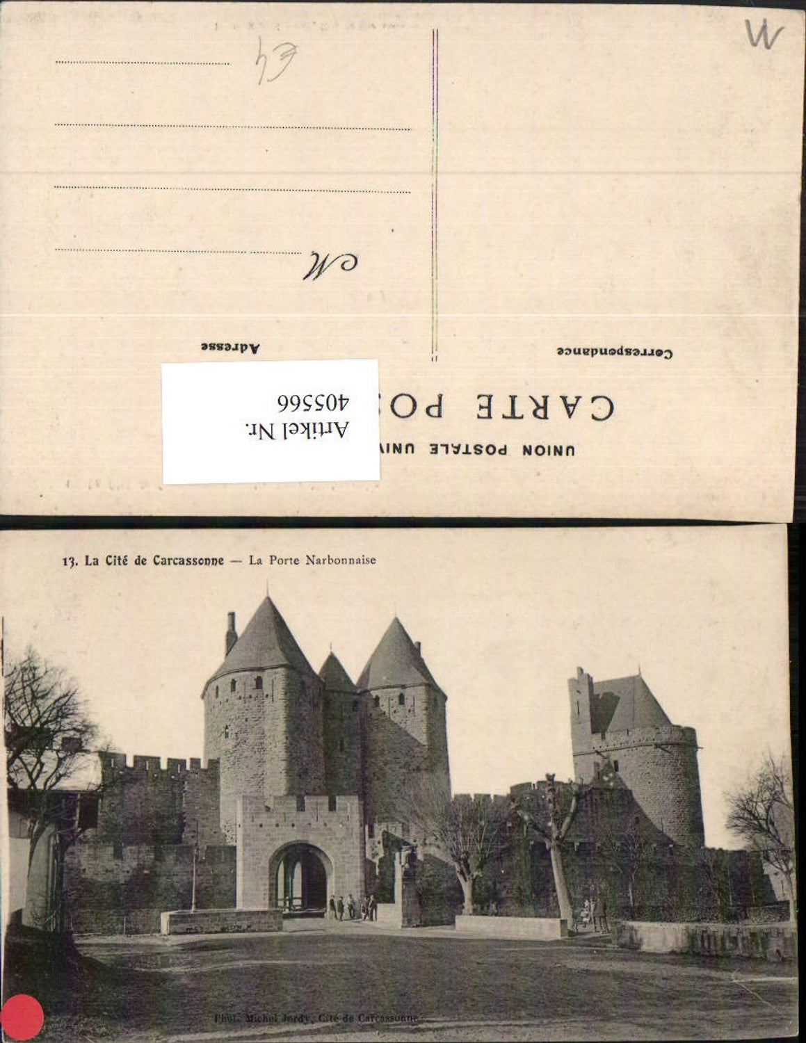 405566,Languedoc-Roussillon Aude Cite de Carcassonne La Porte Narbonnaise Tor Türme